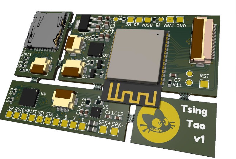 3D render of the mod's PCB