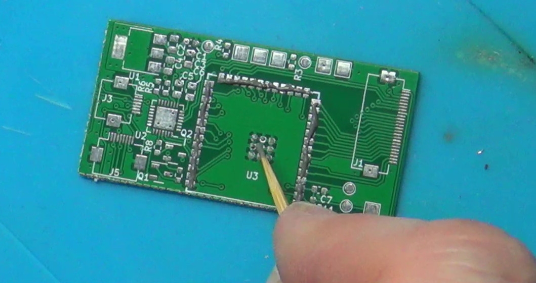 Solder paste placed on pads